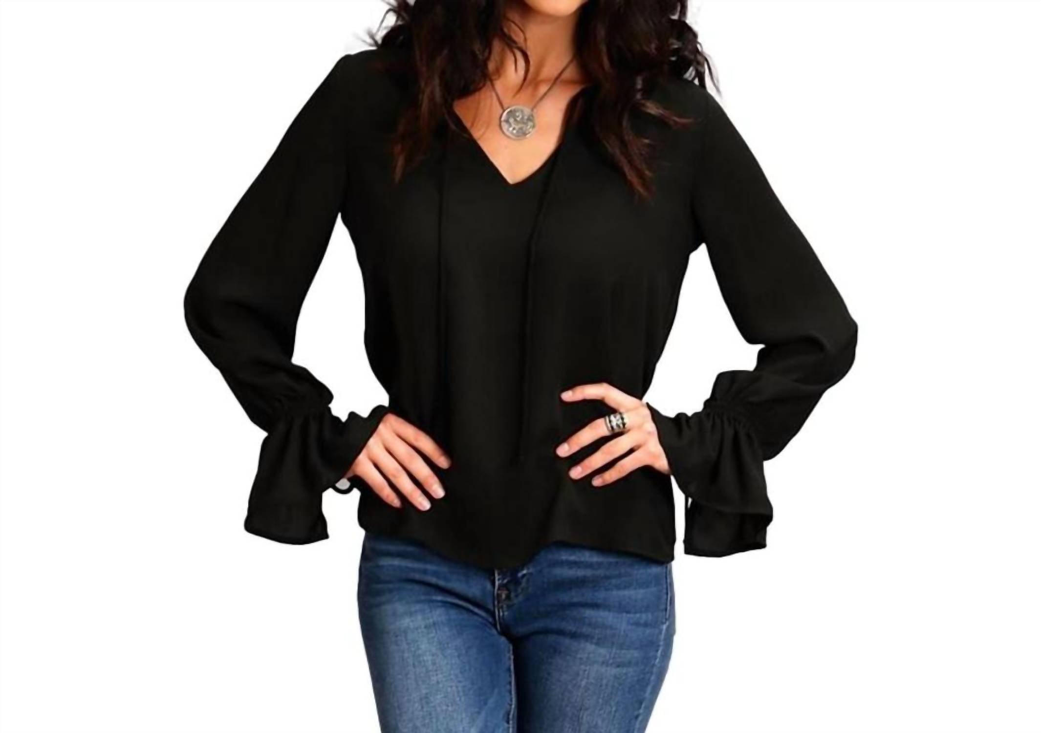 Stetson - Crepe Blouse With Ruffle Sleeves