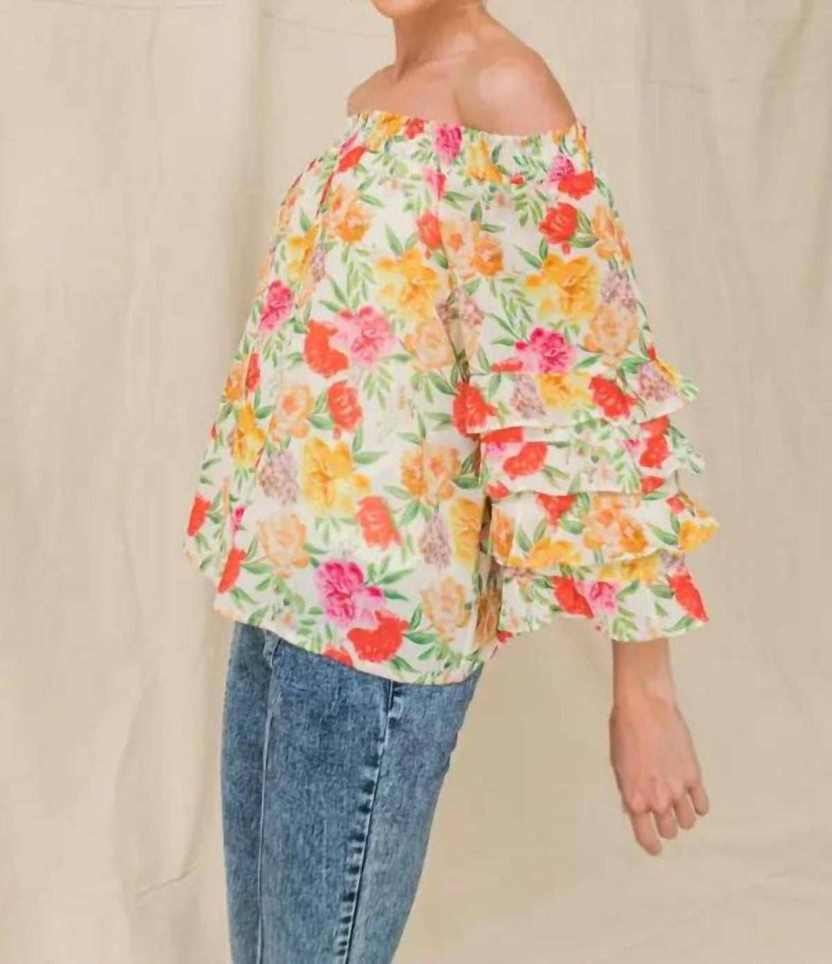 Flying Tomato - In Bloom Off the Shoulder Top