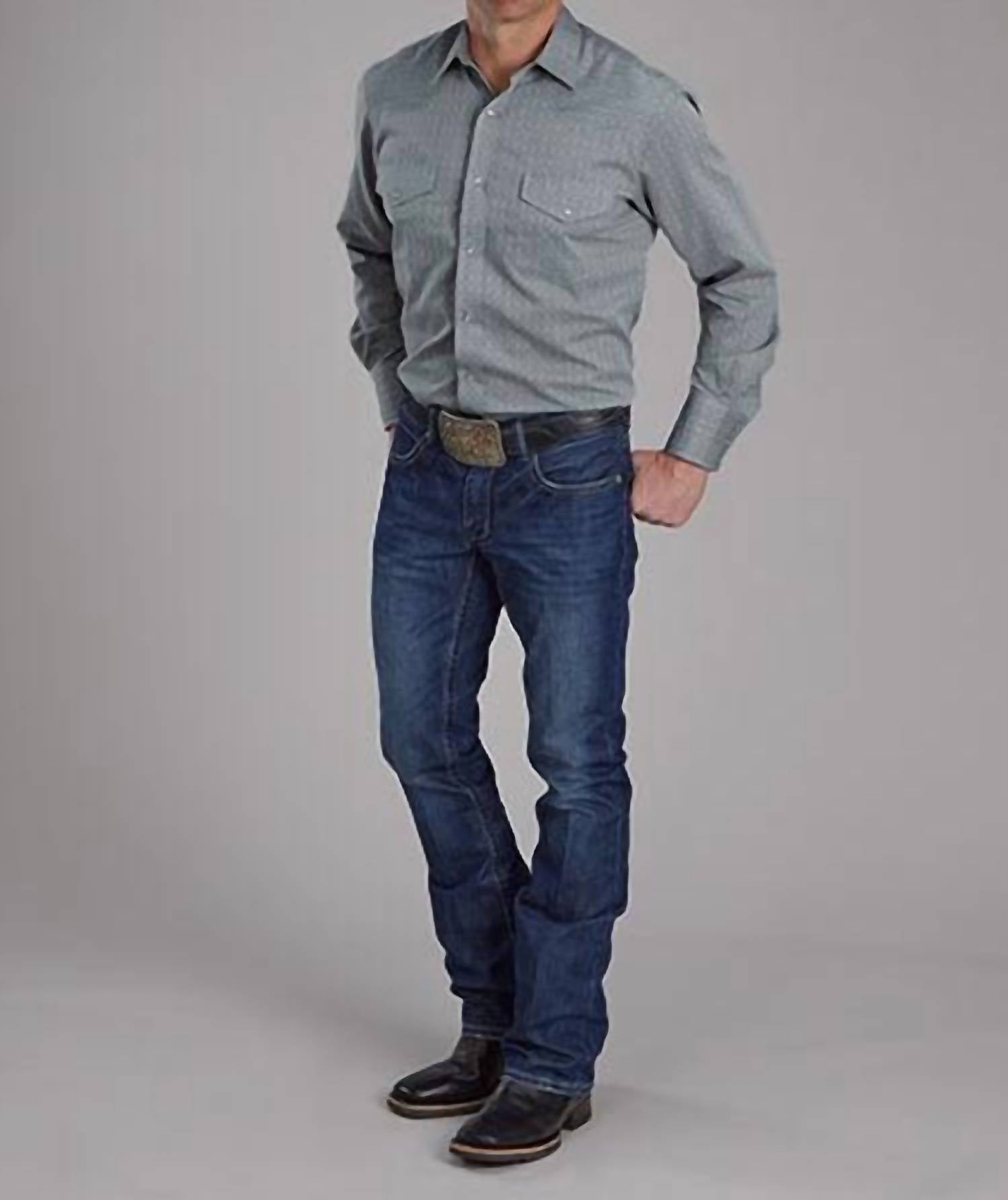 Roper - Men's Textured Snap Long Sleeve Shirt