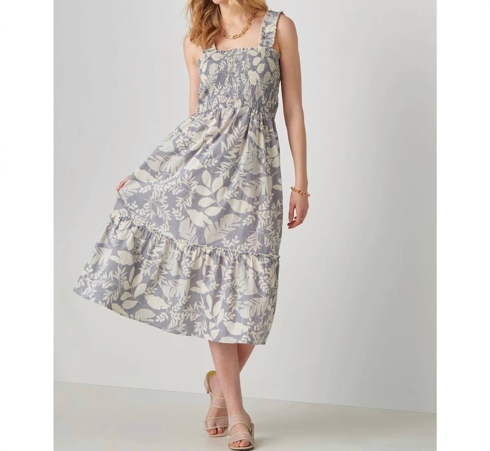 Giftcraft - Botanical Print Cotton Midi Dress