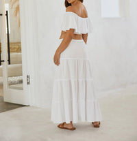 Blanco By Nature - Flowy Long Drawstring Maxi Skirt