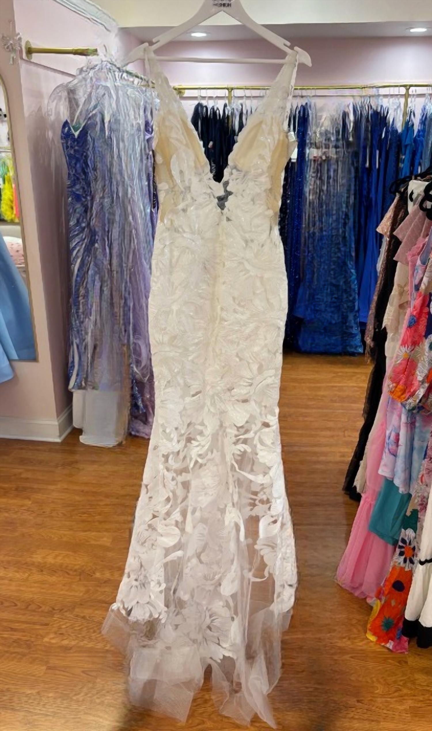 Jovani - Women's Plunging Neckline Embellished Dress