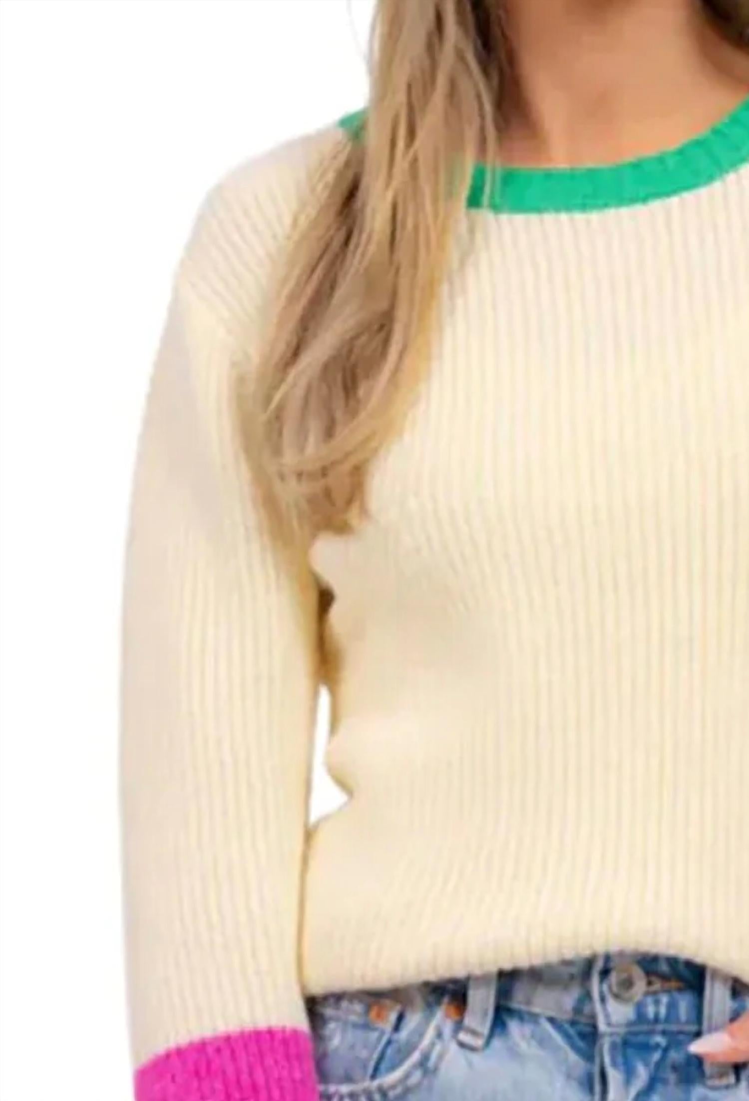 Central Park West - Clementine Crew Neck Arm Stripe Sweater
