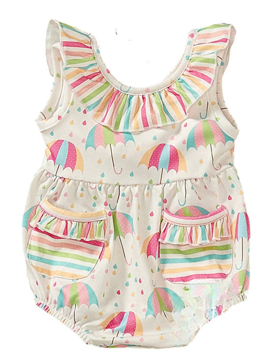 Pete + Lucy - Baby's Rainbow Rain Girls Romper