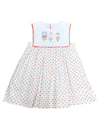 KREWE Popsicle Trio Swiss Dot Dress in white - kids' dress - detail view