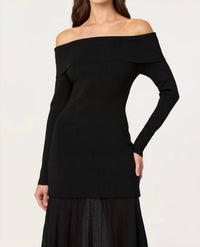 Astr - Lidia Off-shoulder Pleated Midi Dress