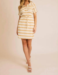 Gilli - Collared Tie Waist Mini Dress
