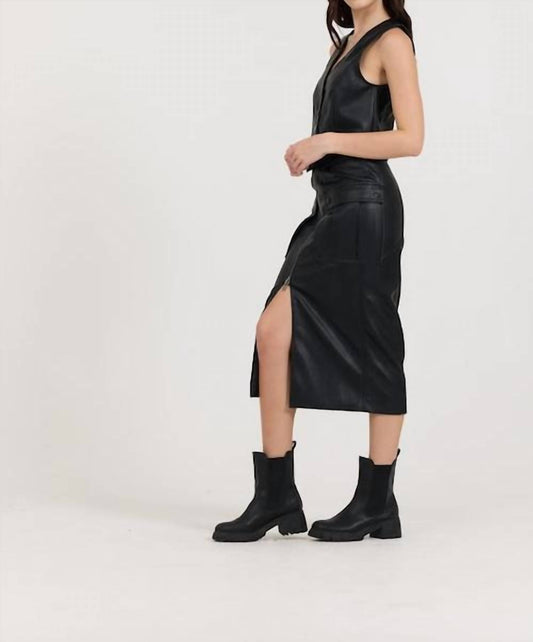 Vintage Havana - Leather Vest And Skirt Set