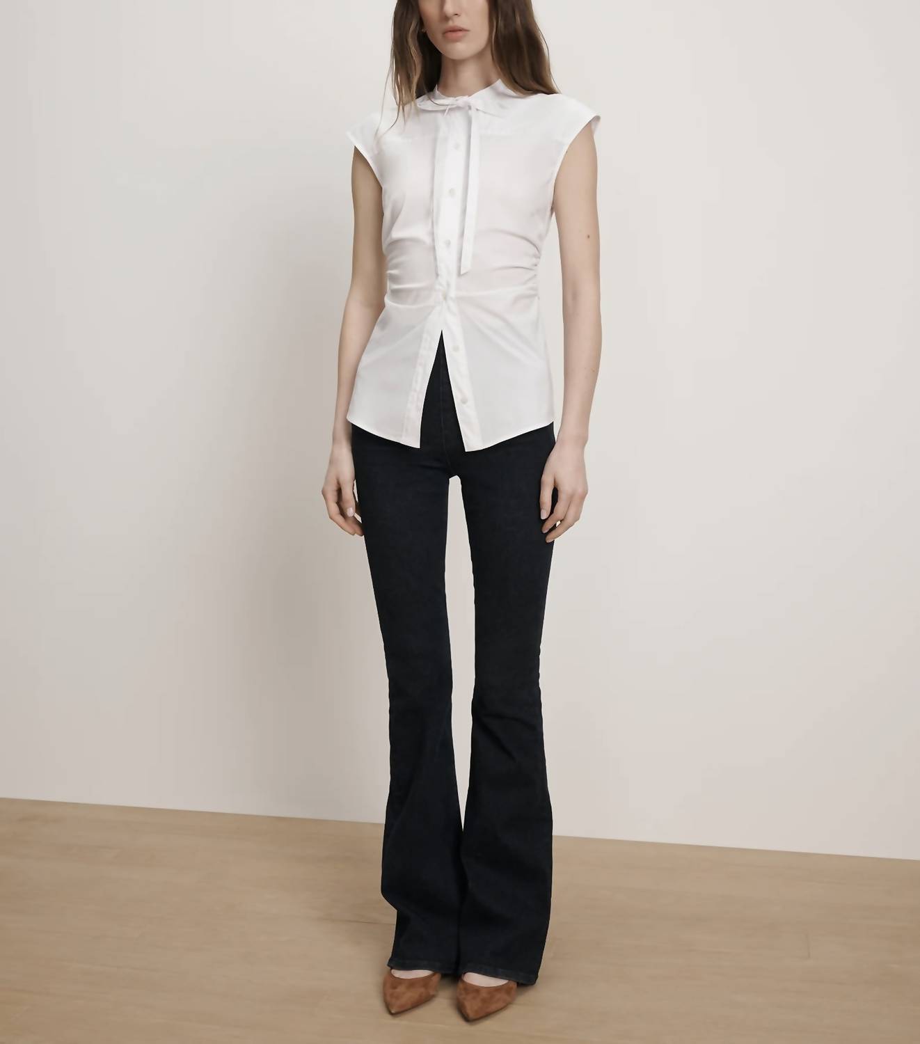 Veronica Beard - Joon Tie-neck Button-down Blouse