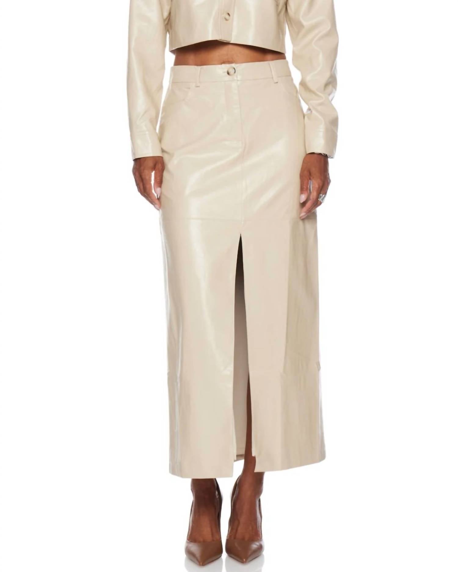 LUCY PARIS Danica Midi Skirt in ivory - women's skirt