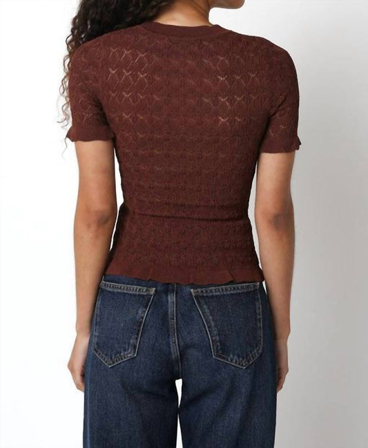 Olivaceous - Sinclair Crochet Short Sleeve Sweater