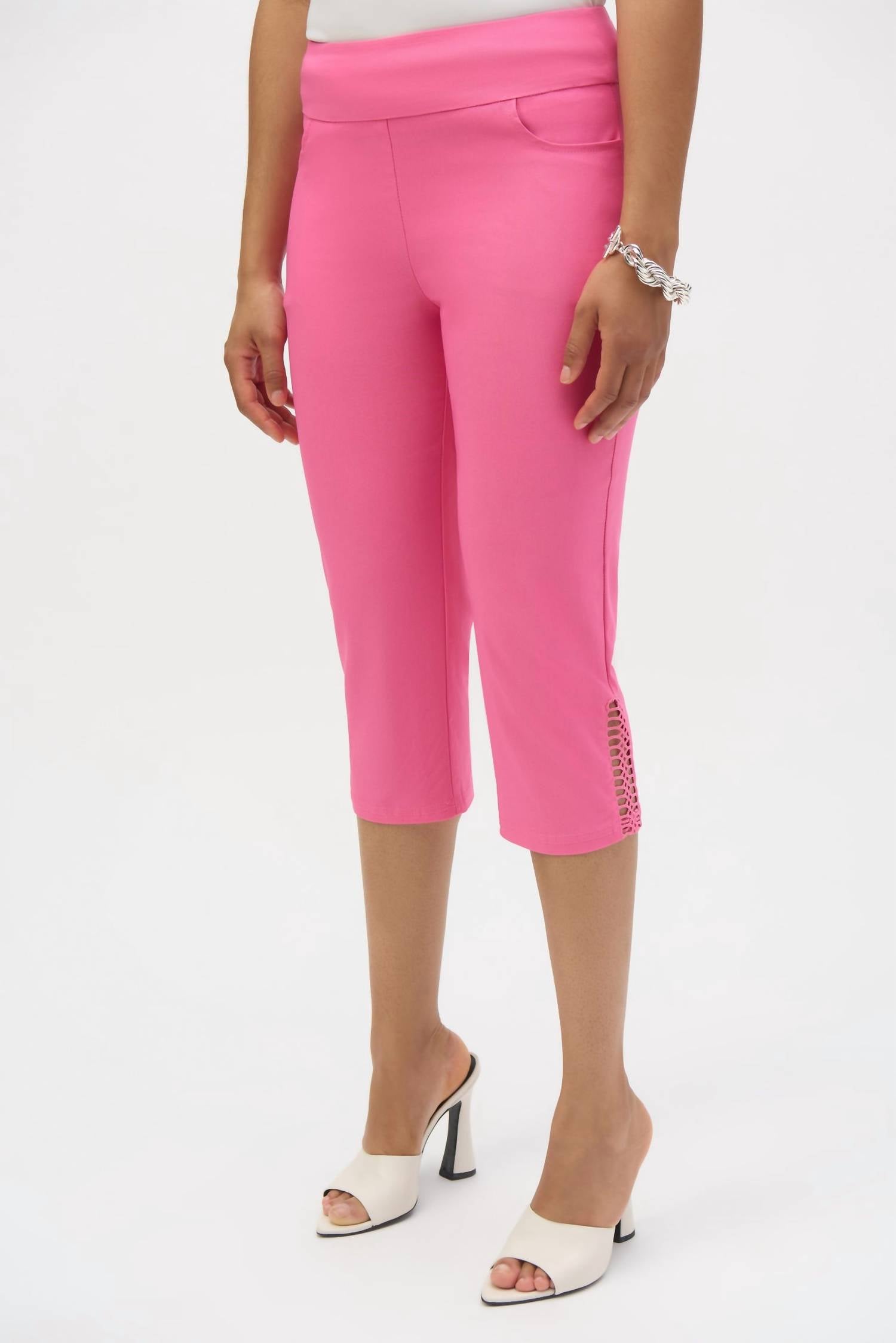 Joseph Ribkoff - Ruffle Ankle Cropped Pants