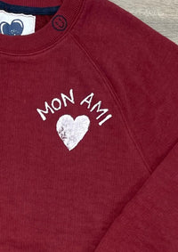 Just Madison - Women's Mon Ami With Heart Sweatshirt