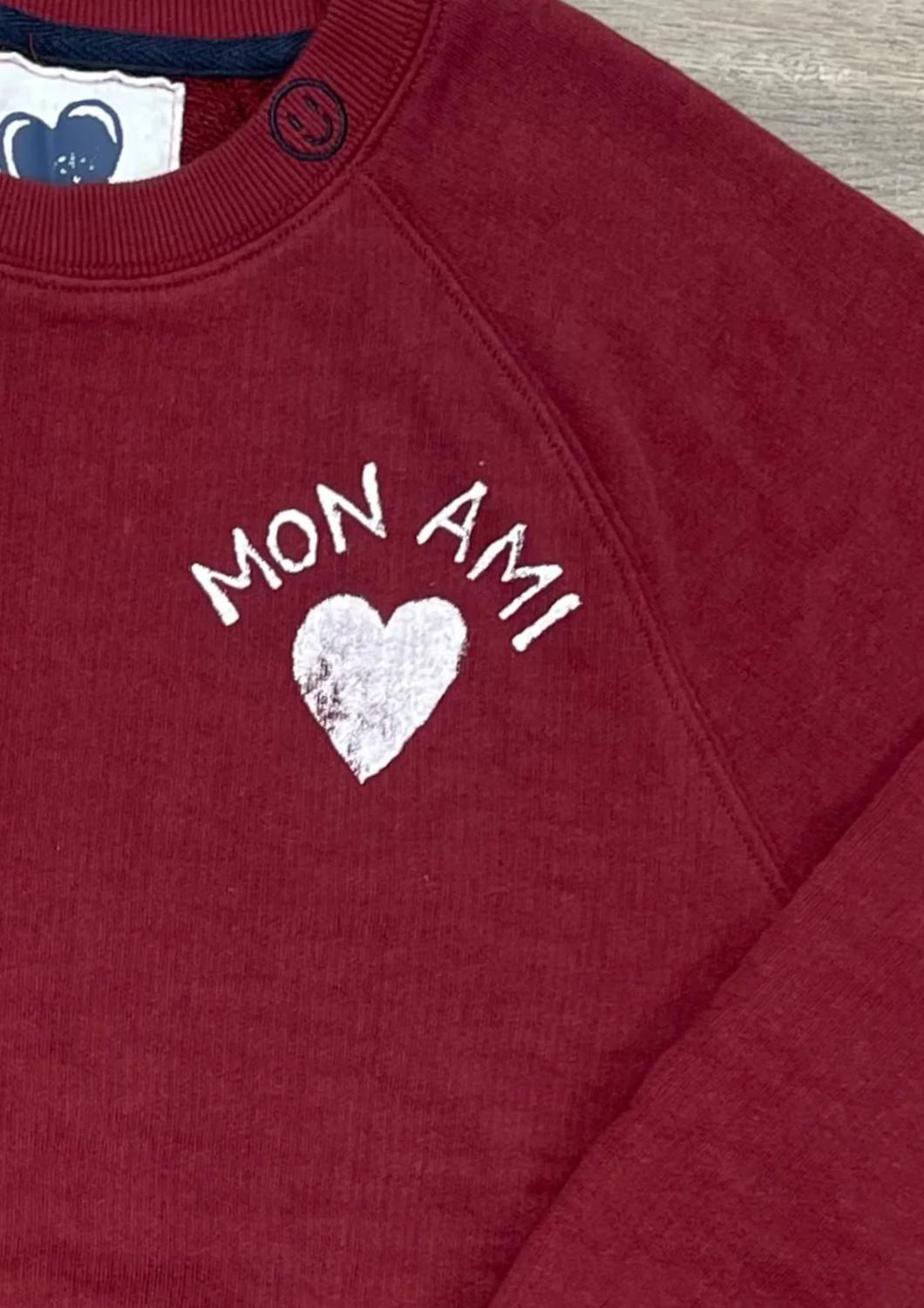 Just Madison - Women's Mon Ami With Heart Sweatshirt