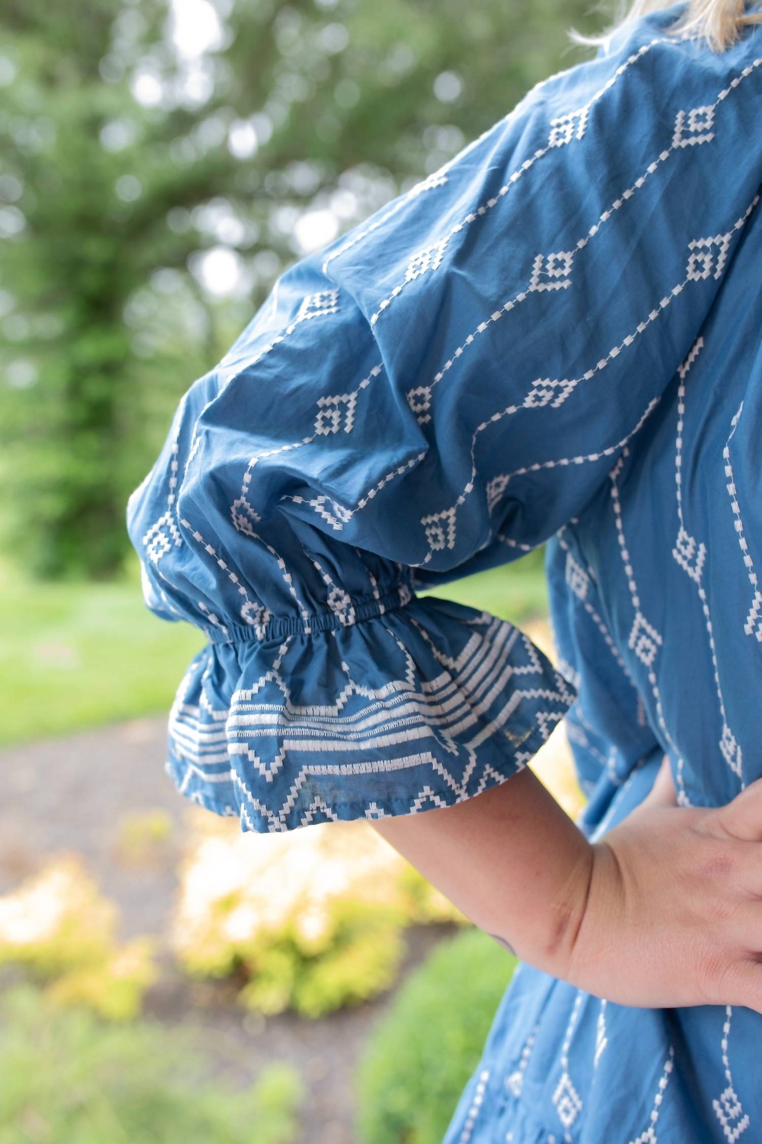 umgee Aztec Dream Dress in denim blue - women's dress - alternate view