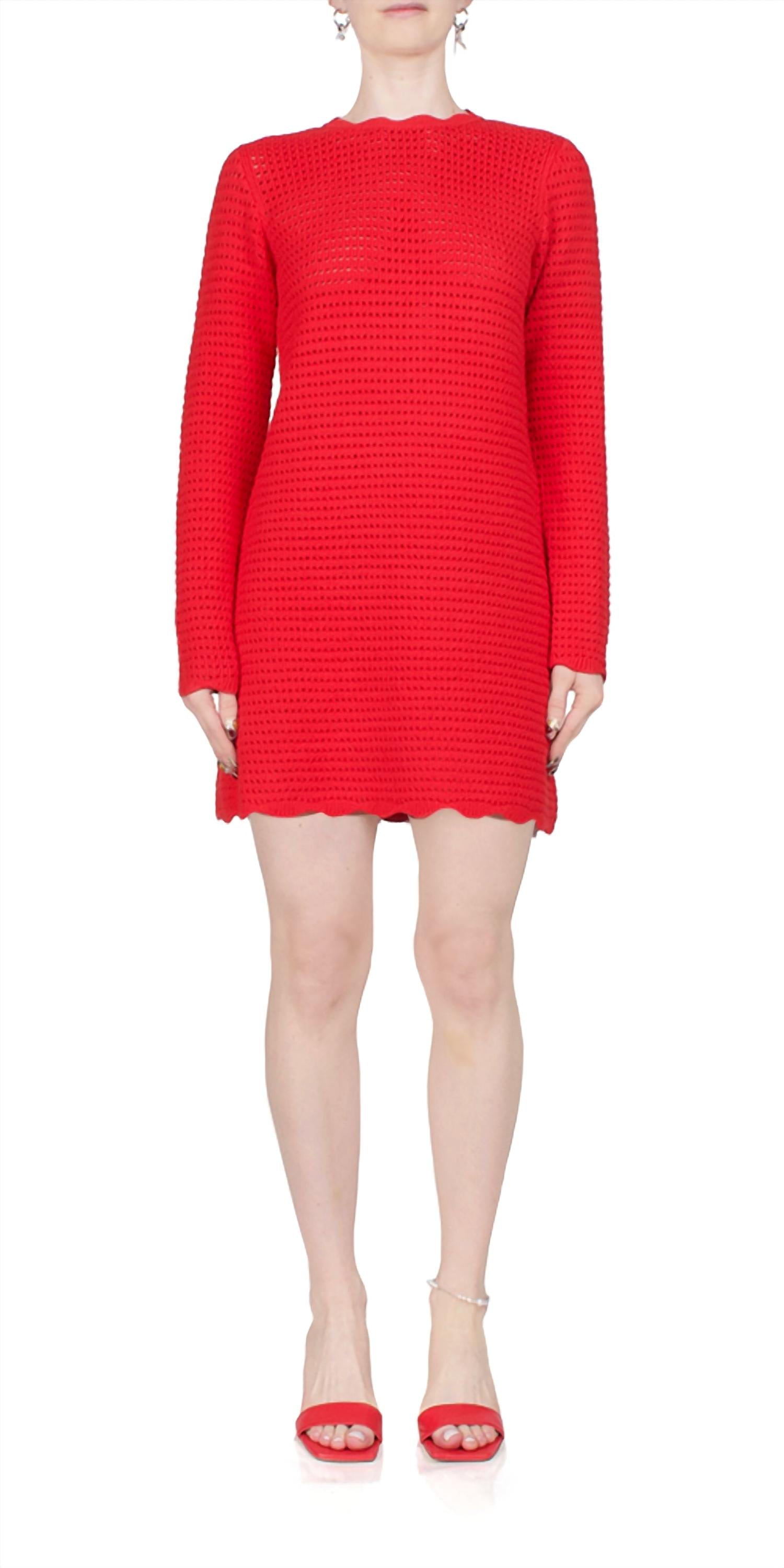 CIAO LUCIA Faro Crochet Dress in red - women's dress
