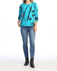 Jess & Jane - Bimba Printed Cotton Top - Plus