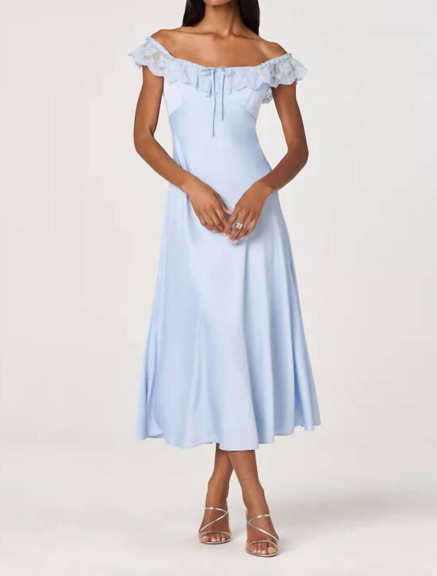 Astr - Makiya Lace Strap Empire Waist Midi Dress