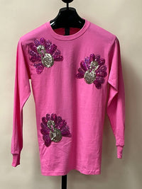 Bling A Gogo - Women's Long Sleeve Sequin Turkey Sweatshirt