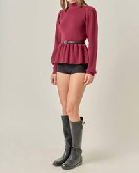 English Factory - Peplum Sweater Blouse
