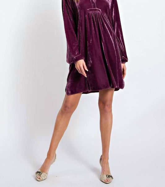 Easel - Rush Of Velvet Tunic Mini Dress