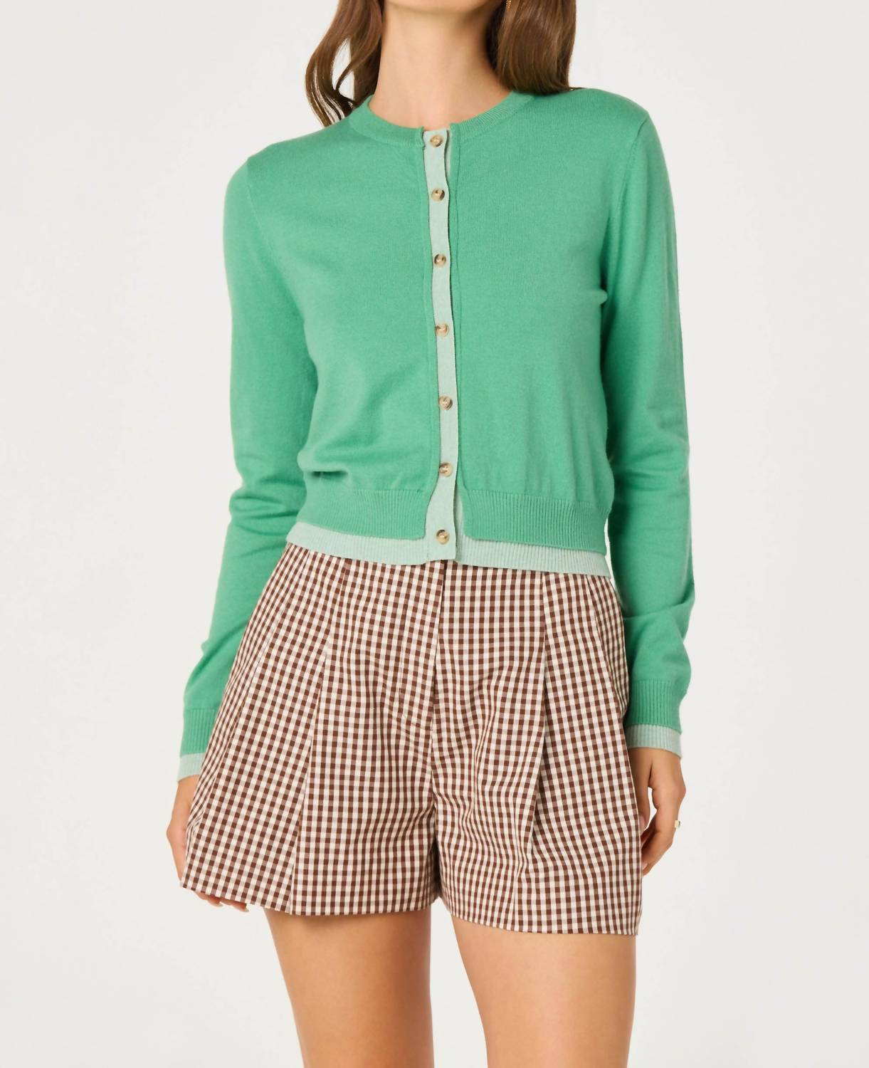 Astr - Clovis Color Block Faux Layered Cardigan