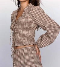 Storia - Ginni Gingham Smocked Top