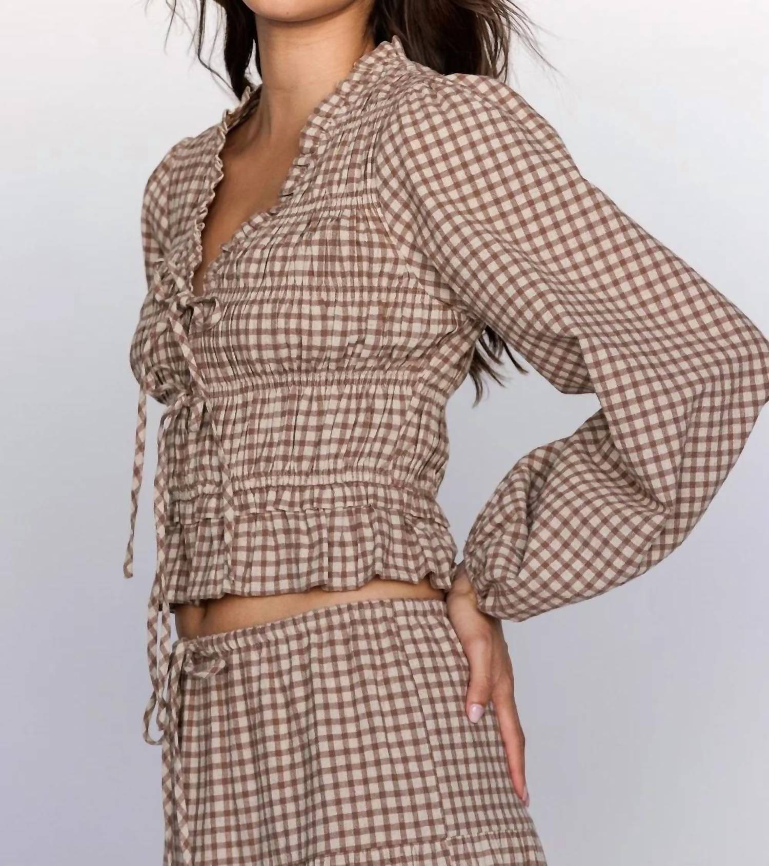 Storia - Ginni Gingham Smocked Top