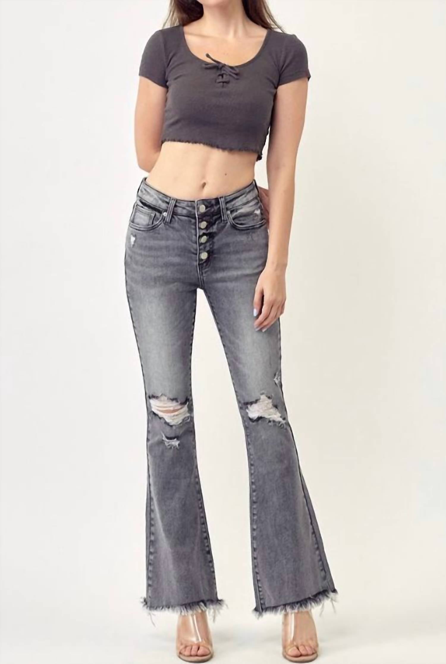 Risen - Mid Rise Flare Jeans