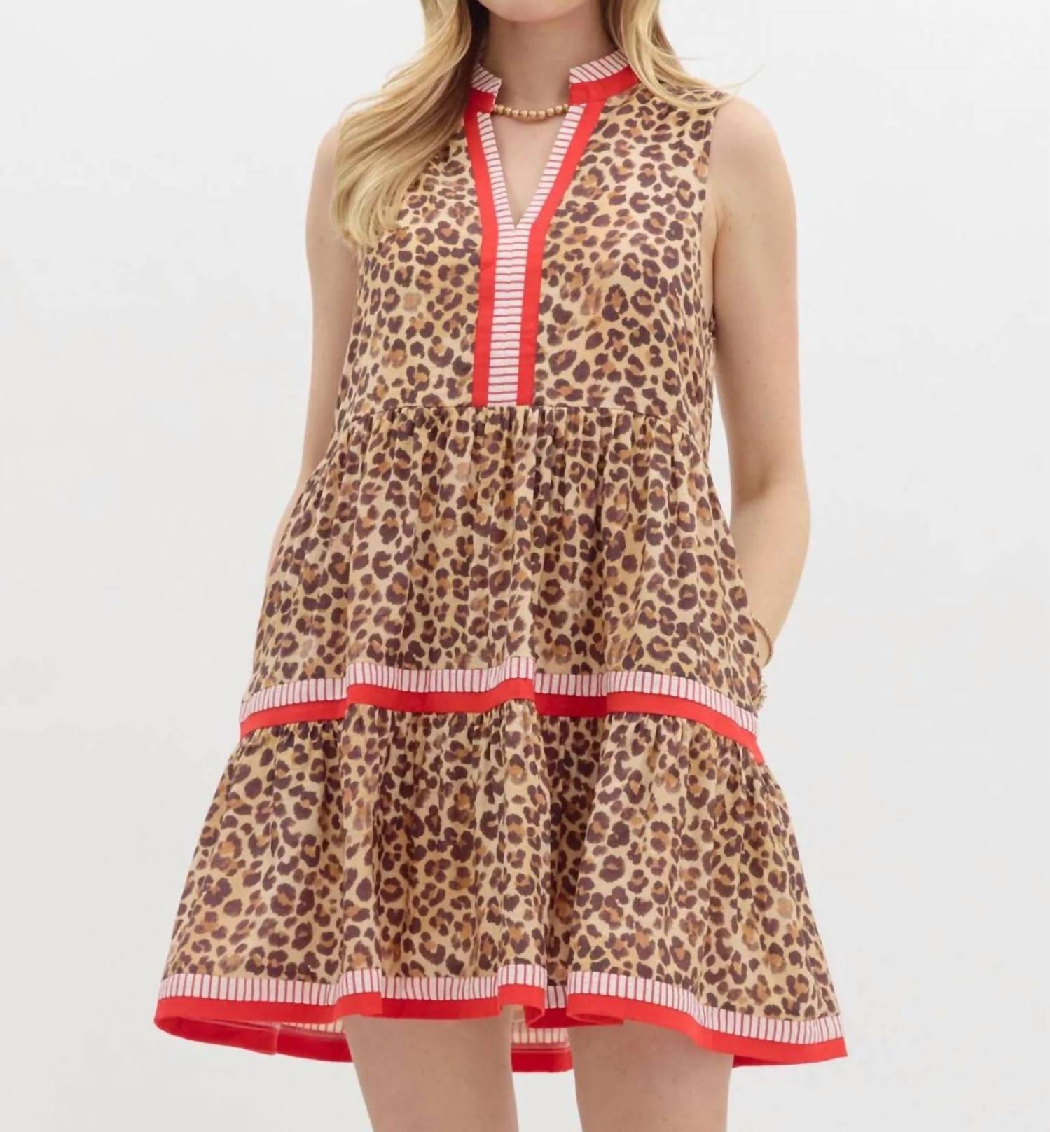 entro Suri Mini Dress in beige - women's dress