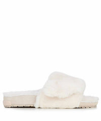 EMU Australia Women's Musica Adjustable Sheepskin Slide Slipper in natural - women's shoe - detail view