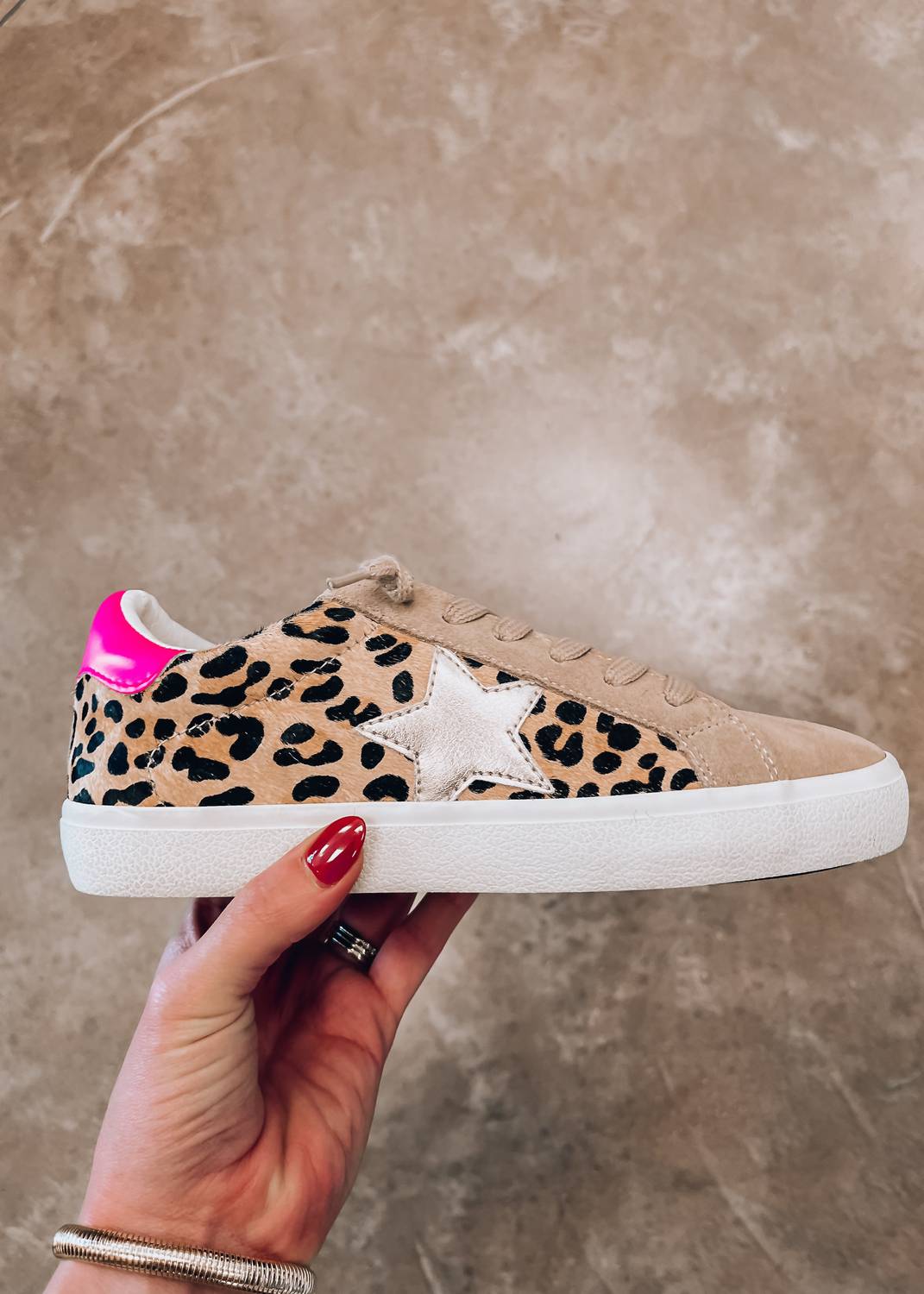 Better With Bubbli Women's Flair Leopard Sneaker in beige - women's sneaker
