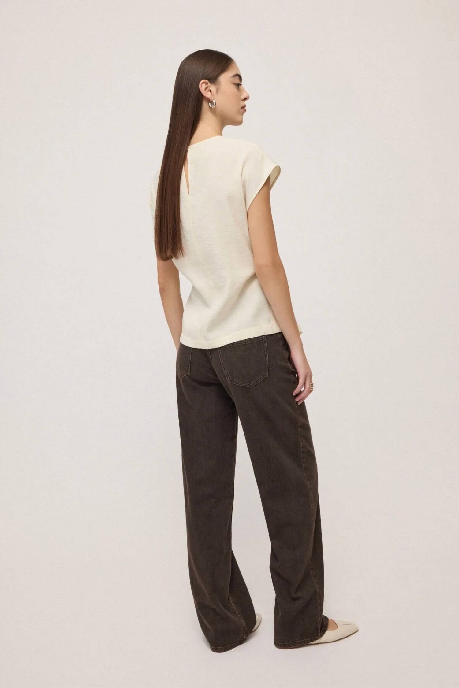 Ottod'Ame - Short Sleeve Drape Blouse