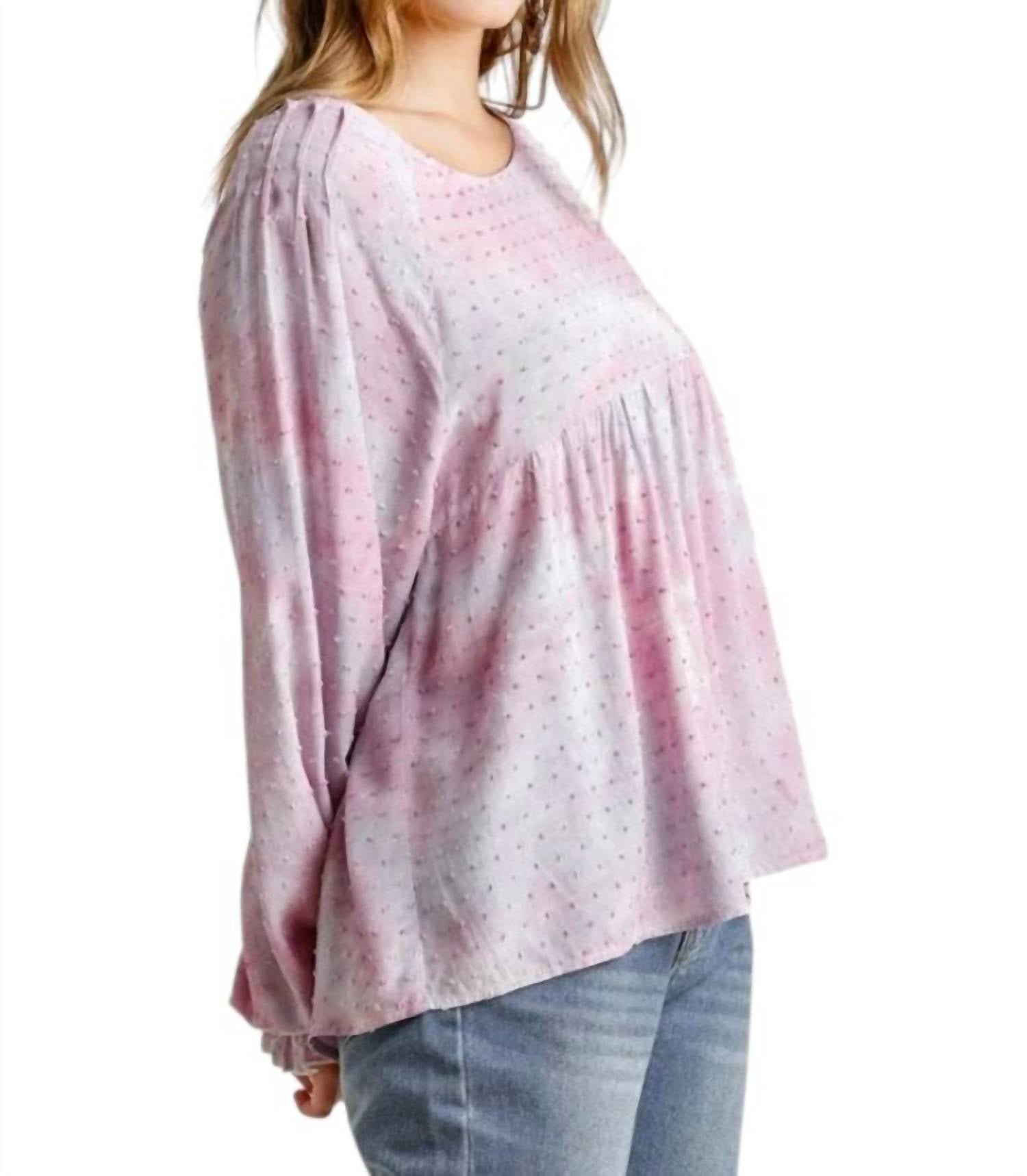 Umgee - Swiss Dot Babydoll Blouse