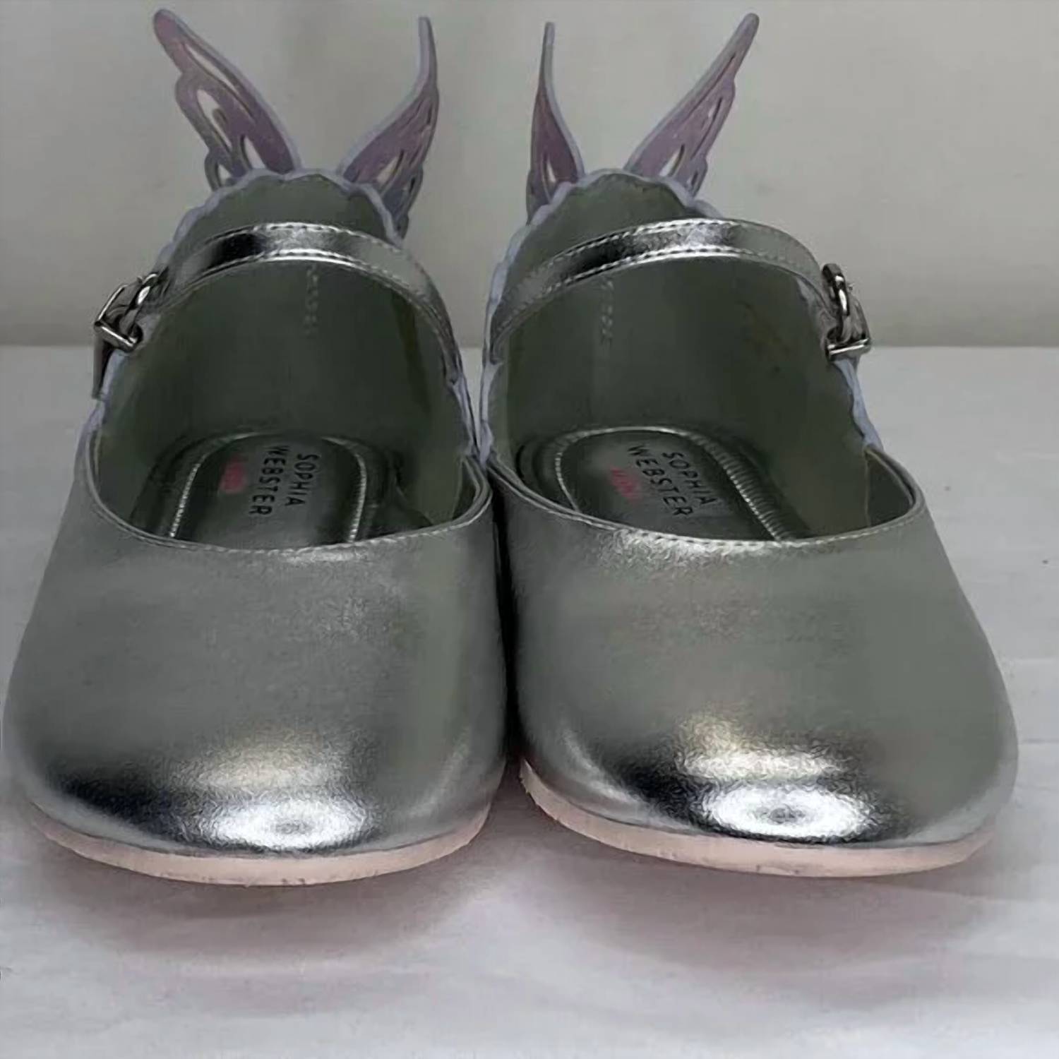 Sophia Webster Mini Girls Evangeline Butterfly Flats in silver - kids' shoe