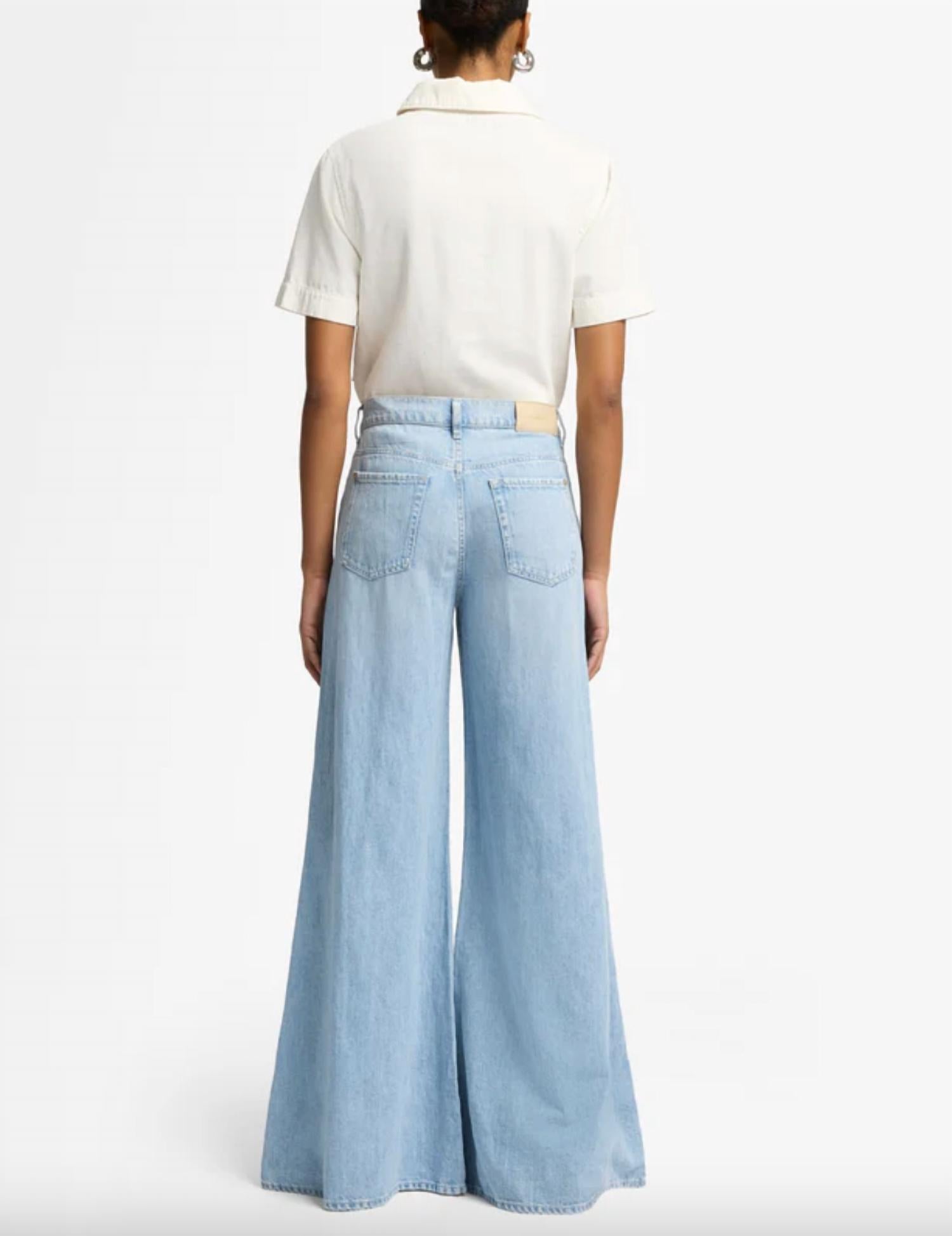 7 For All Mankind Willow Wide Leg Jeans in kansas - women's jeans - detail view