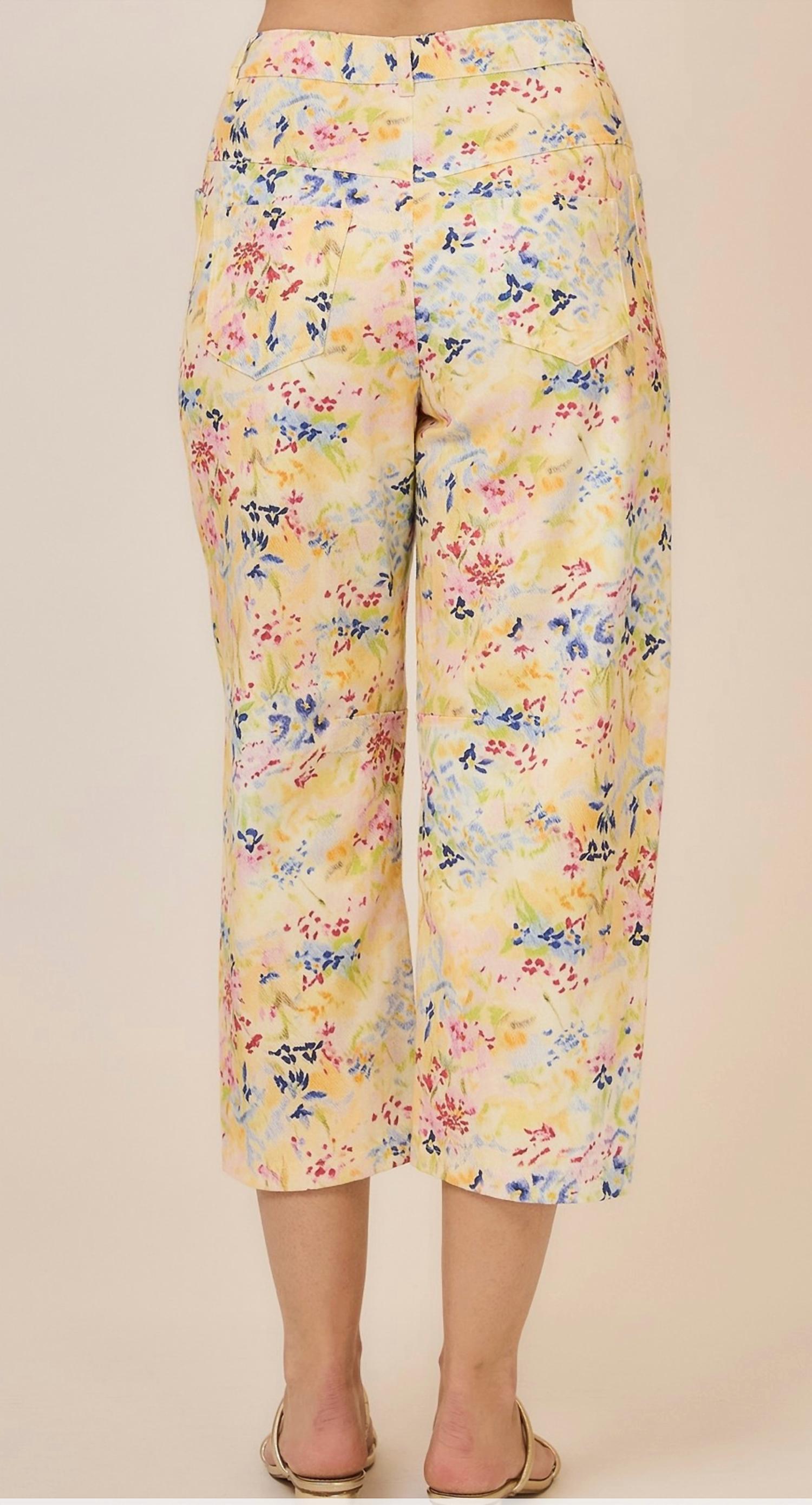 Cozy Co. - Sunny Meadow Barrel Crop Pant