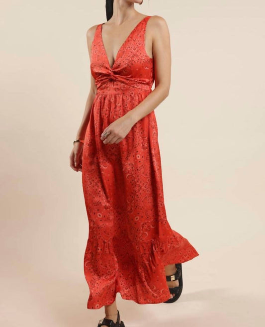 Sage The Label - Music Fest Bandana Printed Satin Maxi Dress