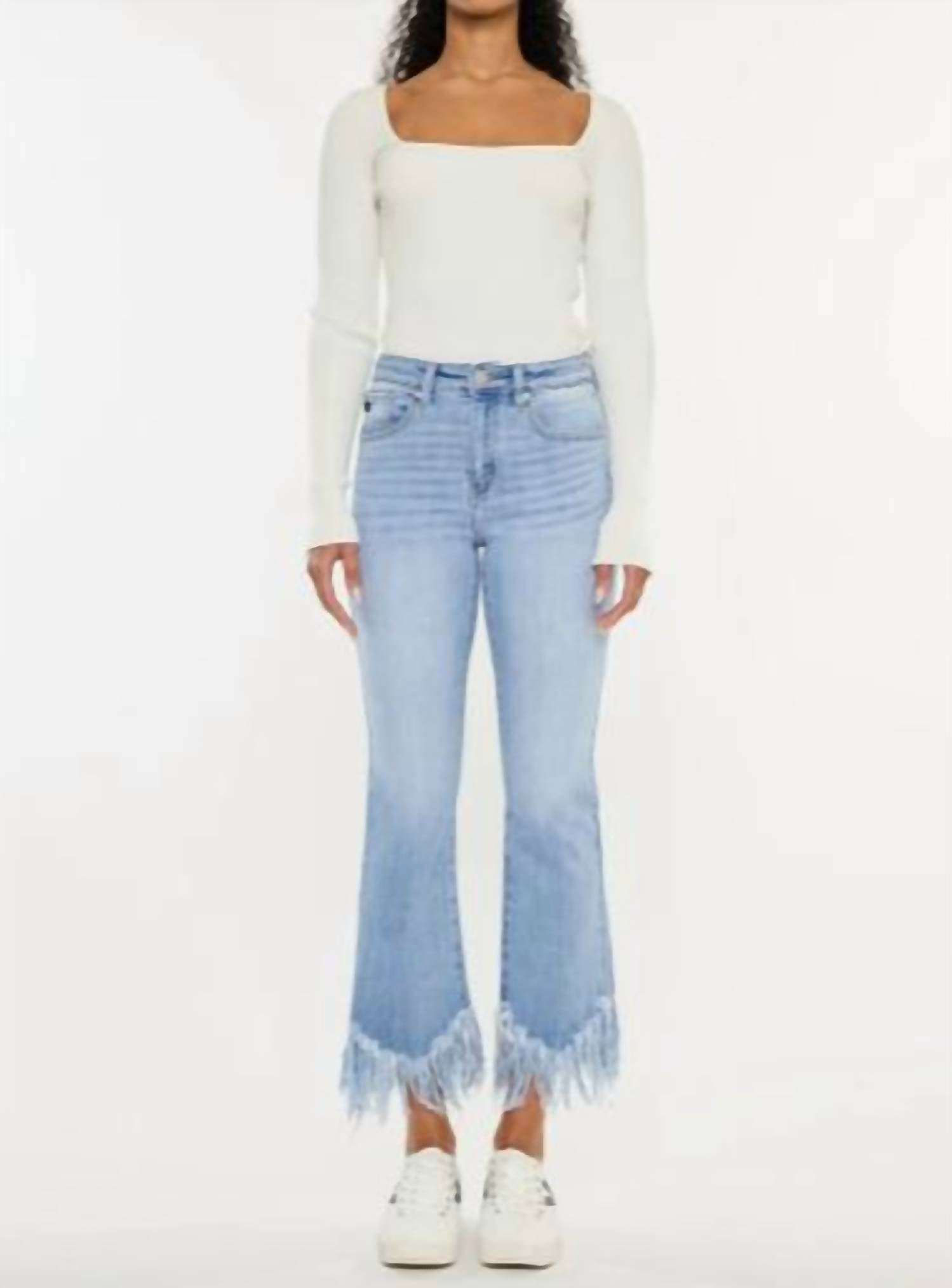 Kancan - High Rise Crop Bootcut Jeans