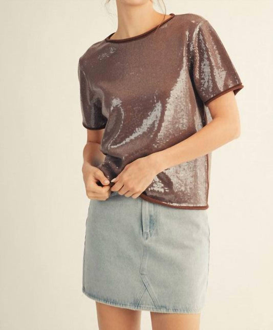 Jodifl - Tiny Sequins Covered Sweater Top