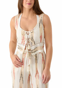 Surf Gypsy - Aztec Stripe Tie Front Top