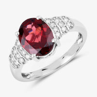 Diana M Jewels - Women's Oval Natural Rhodolite Fashion Ring (2.87 Ct) - Signature