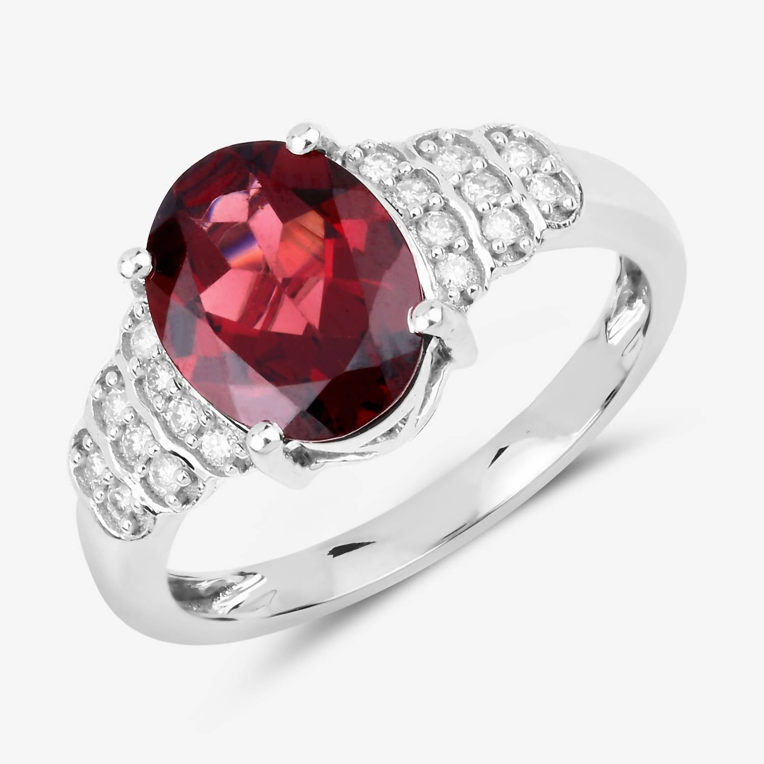 Diana M Jewels - Women's Oval Natural Rhodolite Fashion Ring (2.87 Ct) - Signature