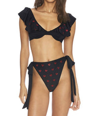 Beach Riot Sparkle Heart Lucy Bottom in black - women's swimwear - alternate view