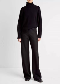 Vince Italian Wool-blend High-waist Bias Pant in black - women's pants