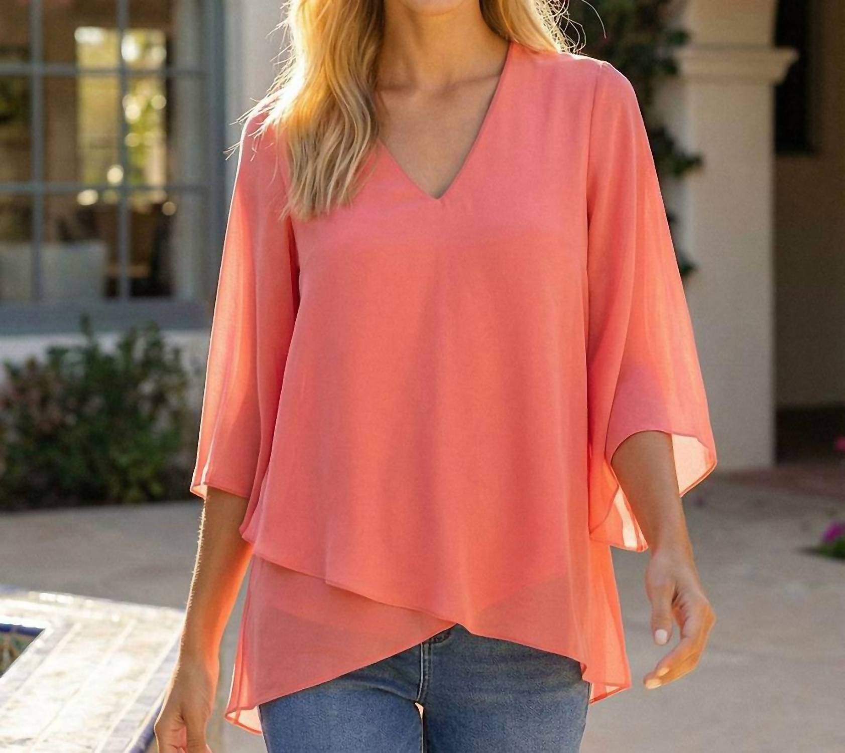 Karen Kane - Bracelet Sleeve Asymmetric Top