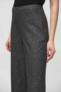 Joseph Ribkoff Wide Leg Sequin Pants in grey - women's pants - alternate view