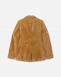 RE/DONE Women's Classic Suede Blazer in tobacco - women's jacket - detail view