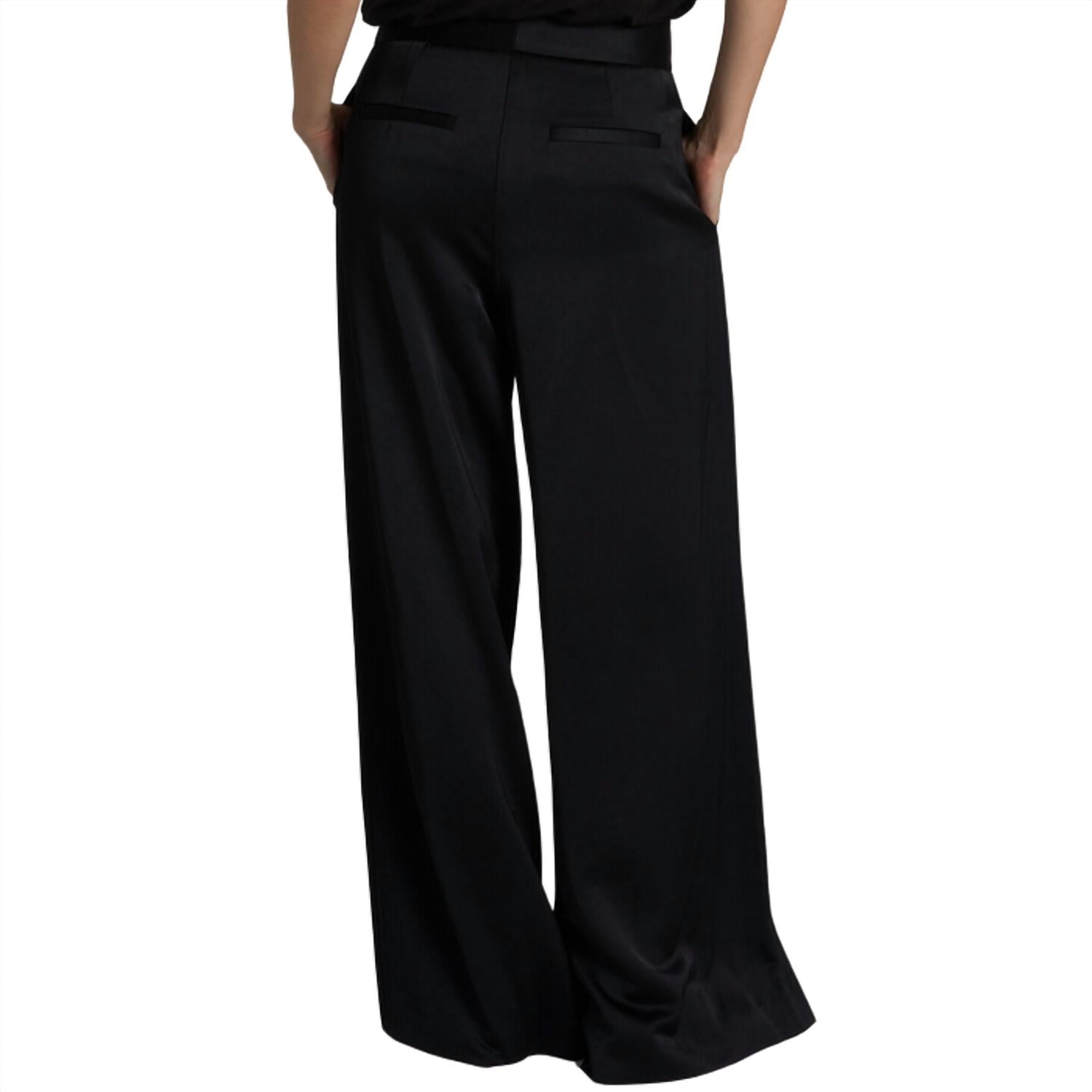 Saint Art - Neve Mid-waisted Charmeuse Wide Leg Pant