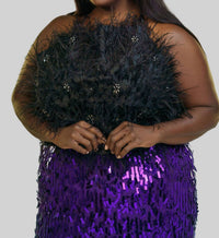 La Fuori - Salena Satin Feather Top - Plus
